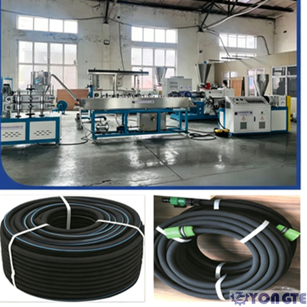 Essai d'acceptation d'une ligne de production de tuyaux d'infiltration en caoutchouc pour un client indien