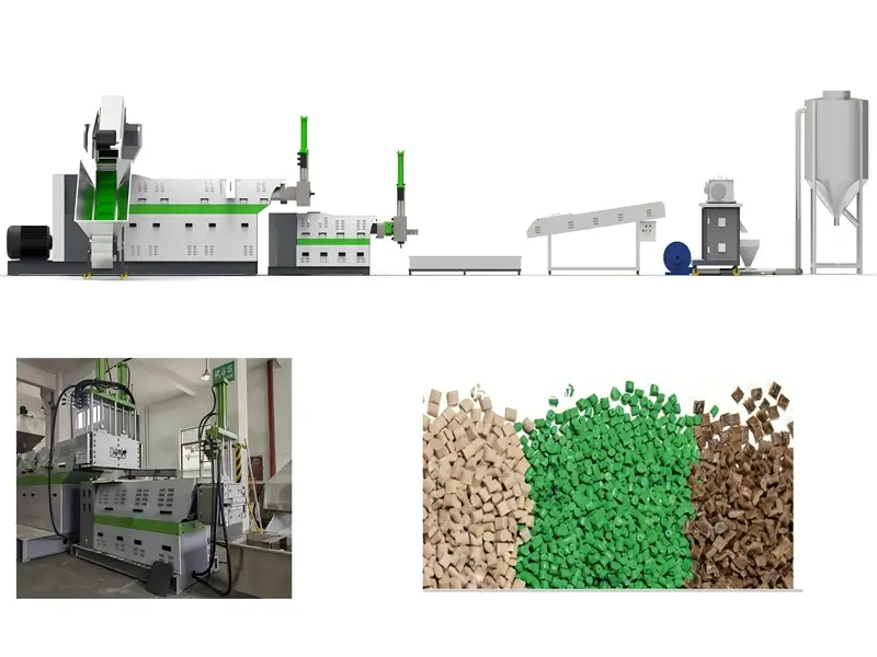 Machine de pelletisation du plastique pour le recyclage des films